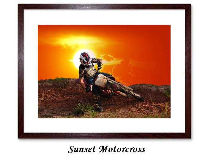 Sunset Motorcross Framed Print